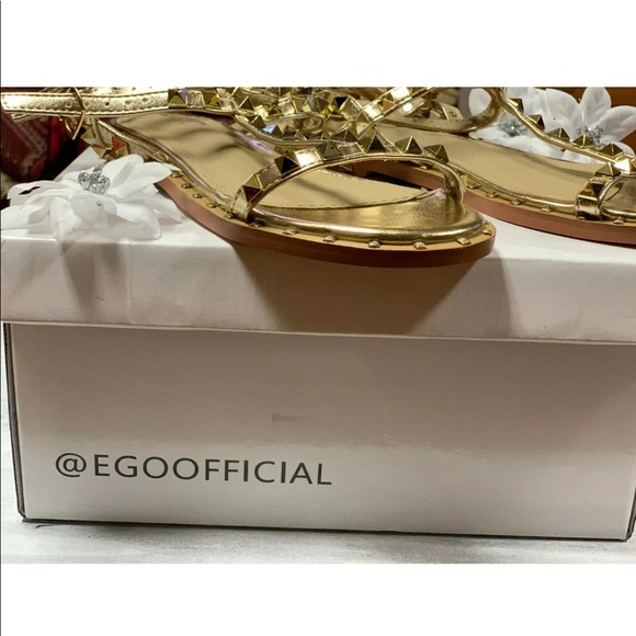 EGO Rose Gold Studded Gladiator Sandals size 5 - Picture 4 of 8